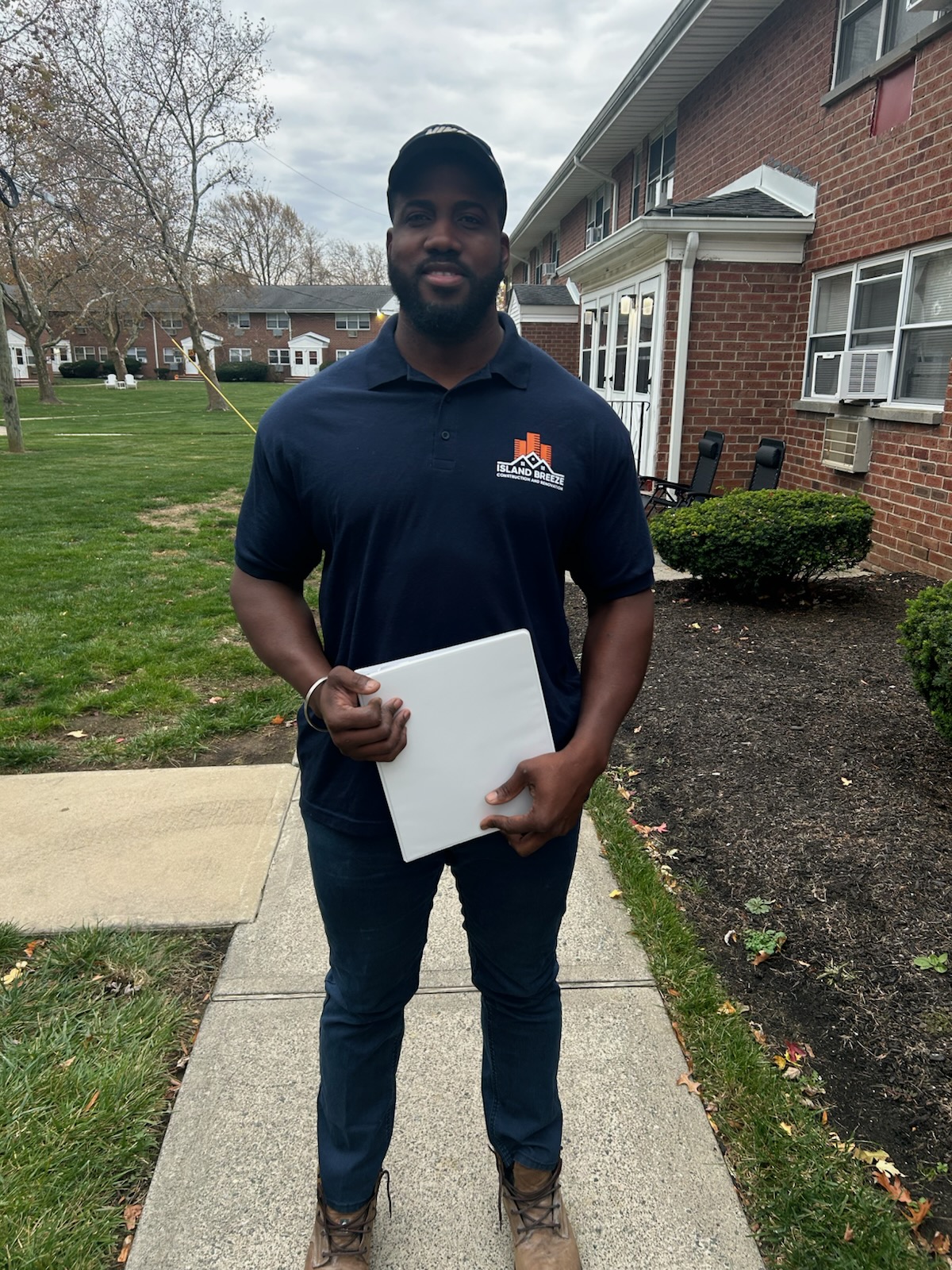 DeCarlo Johnson, founder of Island Breeze Construction & Renovation, on site in New Jersey